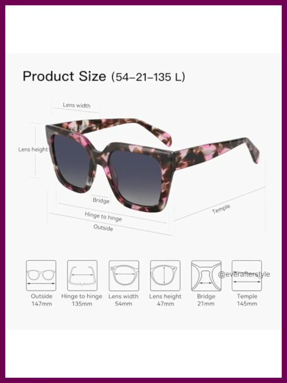 Womens Oversized Polarized Square Sunglasses Retro Designer Shades UV400